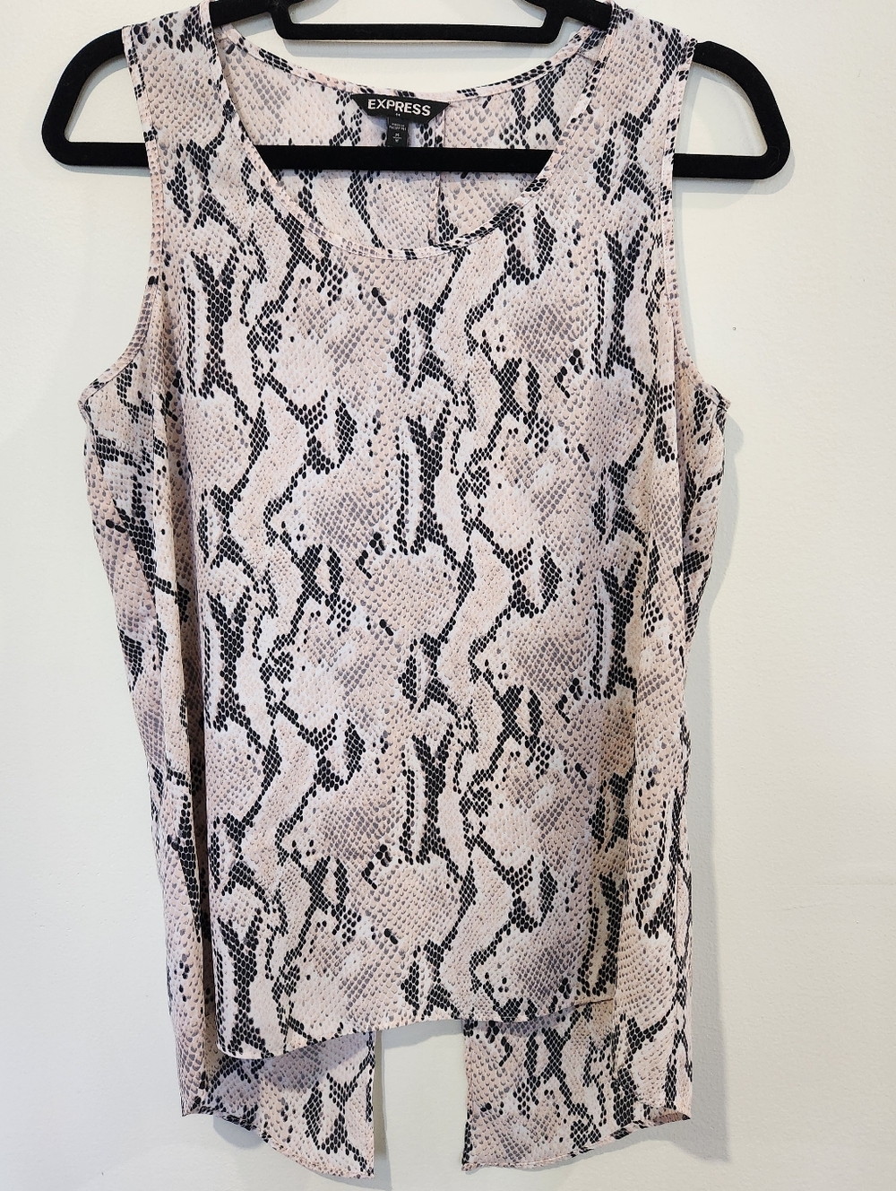 Express Pink Snake-Print Sleeveless Tank Top